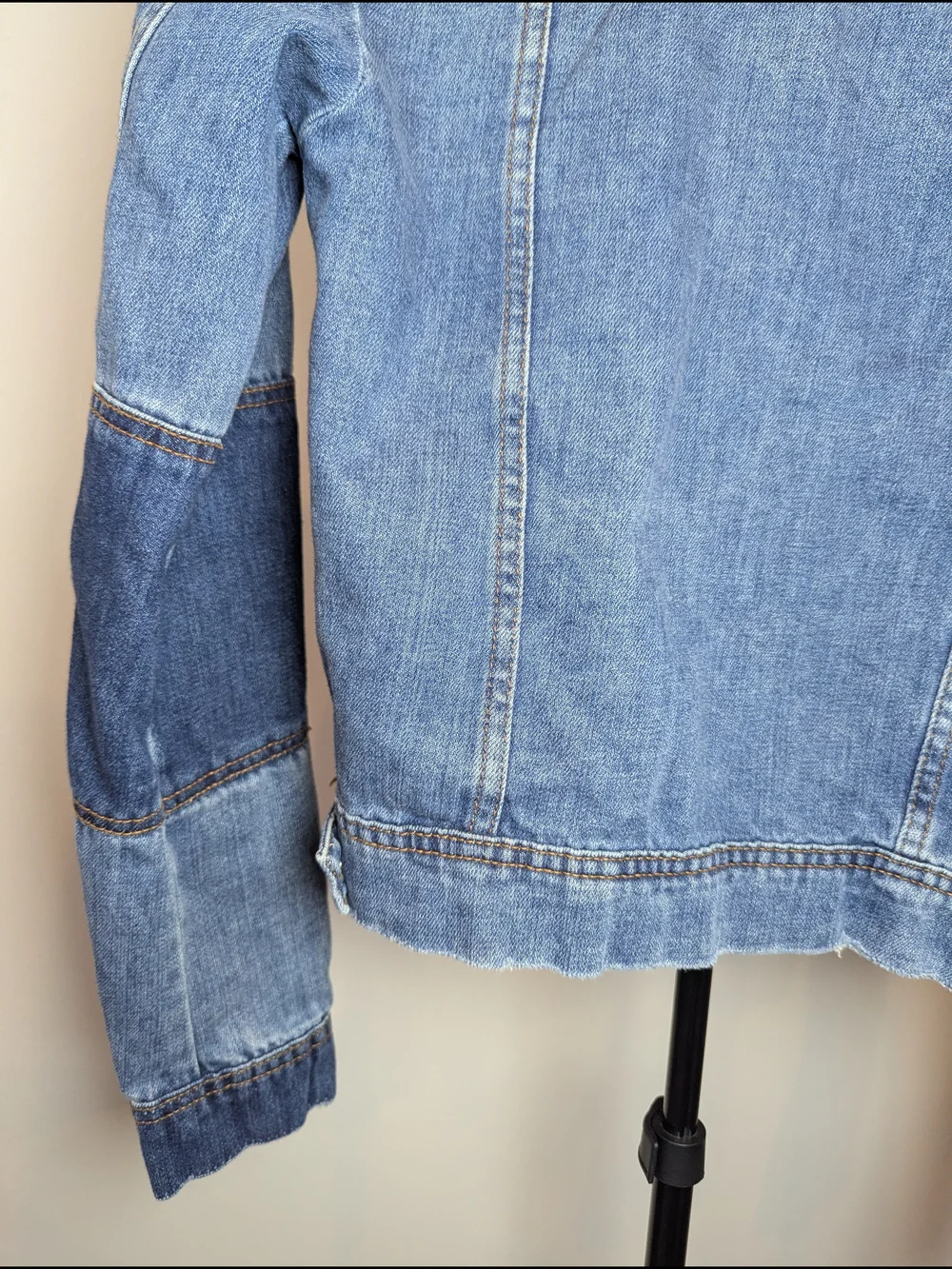 Free People Women's Size S Rumors Seamed Denim Indigo Acid Wash Blue Jacket - Picture 10 of 11
